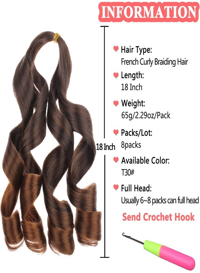 Xtrend French Curly Braiding Hair - 8 Packs, 18 Inch, Synthetic, Yaki Texture, Bouncy, Loose Wavy, T30# - Image 2